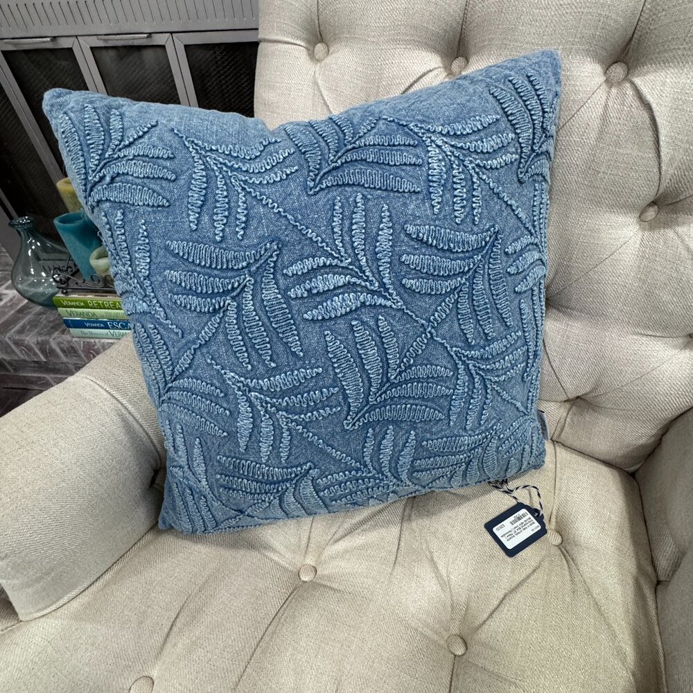 Artistic Accents Blue Embroidered Pillow